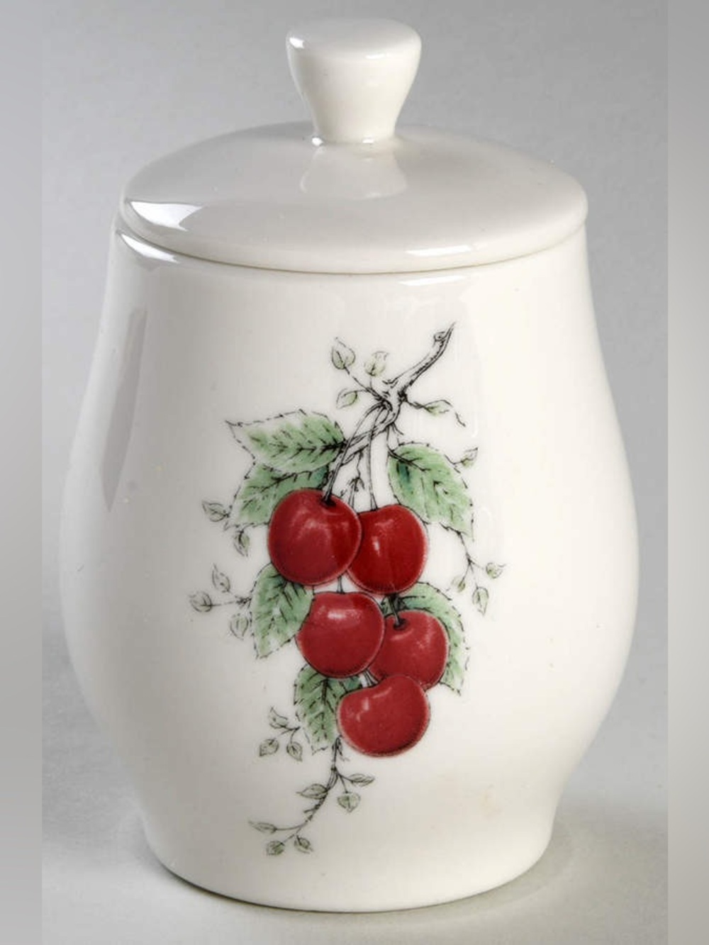 Vintage Syracuse China Wayside by White Ceramic Sugar Bowl & Lid (Juice Tumbler)